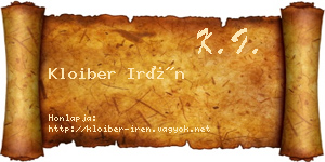 Kloiber Irén névjegykártya